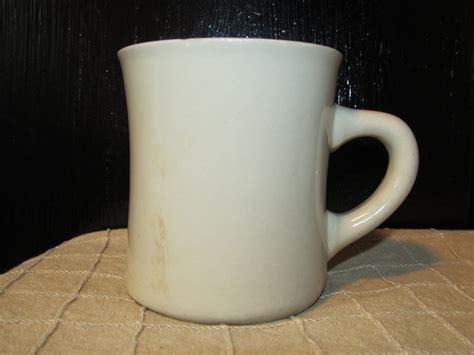 Vintage Ultima China Thick Heavy White Ceramic Coffee Cup Mug Restaurant Diner Mug By