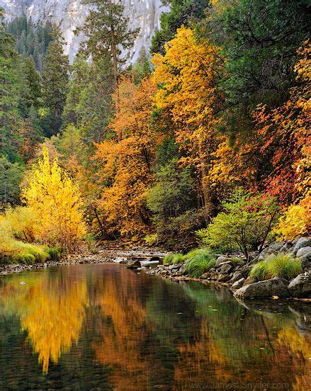 Autumn Reflections Merced River By James L Snyder Via Flickr Merced