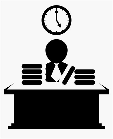 Office Worker Person Working At Desk Icon Hd Png Download Kindpng