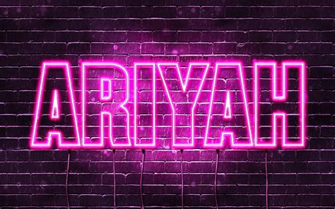 Ariyah With Names Female Names Ariyah Name Purple Neon Lights
