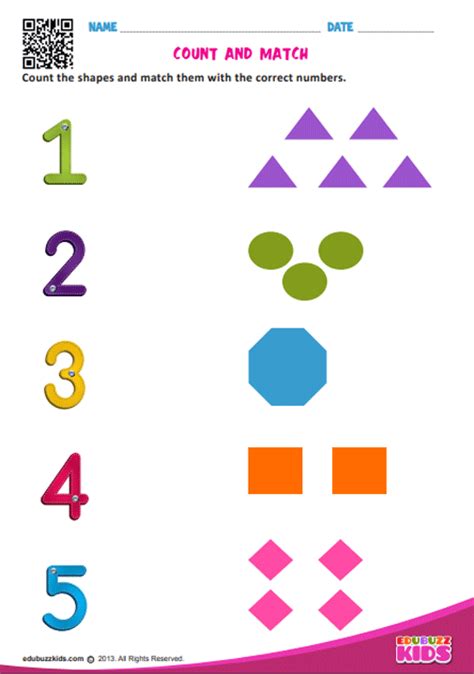 These are very colorful, and the kids will enjoy theese free printable worksheets while learning. Free maths match numbers #worksheets for preschool with ...