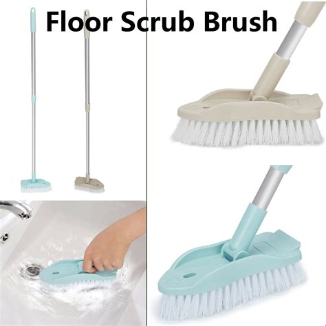 Jansion Tub And Tile Scrub Brush With Long Handle Shower Brush With Comb