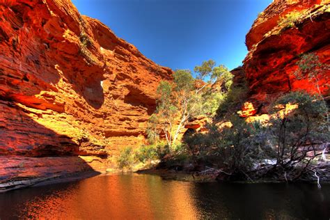 View Of The Waterhole In The Garden Of Eden In Kings Canyon In Outback