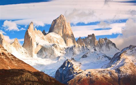 4k 5k Fitz Roy Patagonia Argentina Mountains Snow Clouds Crag