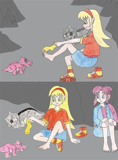 Cera Shows Tricia Her Toes By Animedino1 On Deviantart