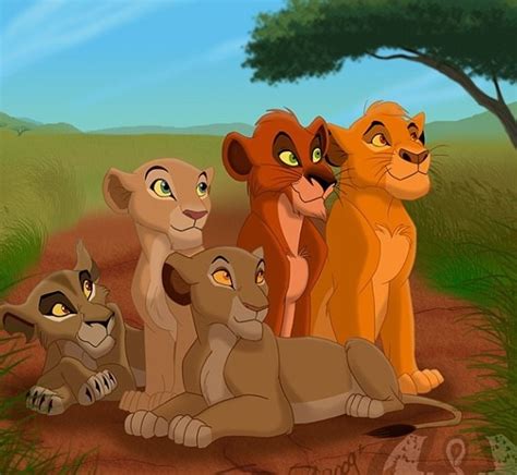 Zira Scar Mufasa Sarabi And Sarafina As Cubs Lion King Art Lion