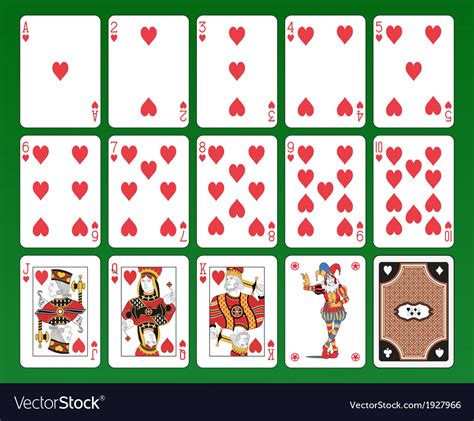 Hearts Playing Cards Set Royalty Free Vector Image