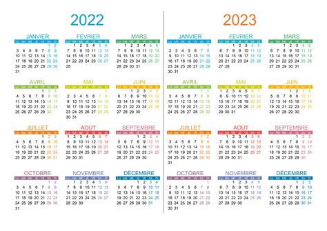 Calendrier Annuel 2022 2023 Calendrier Su