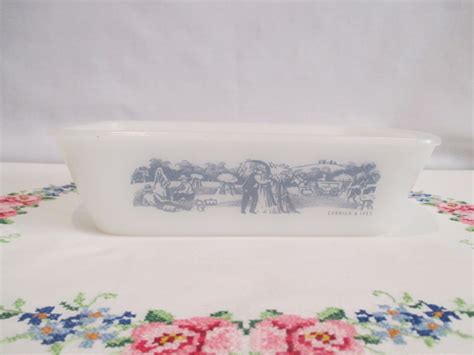 Glasbake Currier And Ives Loaf Pan Etsy