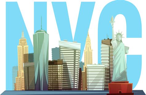 Cartoon Nyc Skyline New York Wall Decal Tenstickers
