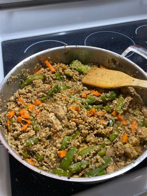 This saves you a lot of time! turkey cauliflower rice stir fry: Directions, calories ...