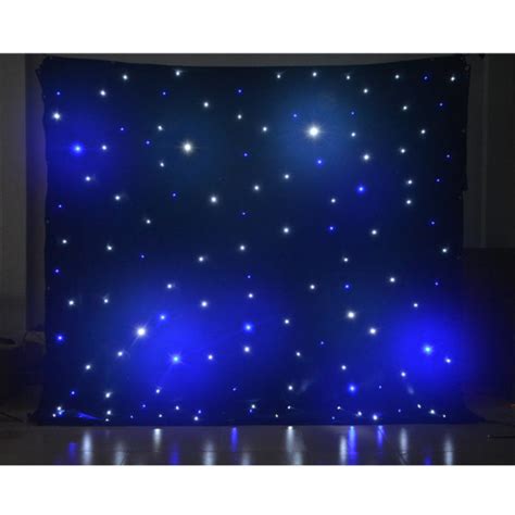 Stage Backdrop Black Fabric Curtain With Led Lights Event Decor Supply