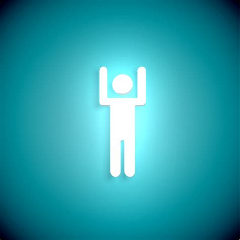 Stand Out From The Crowd Glowing Man With Raised Hand Vector