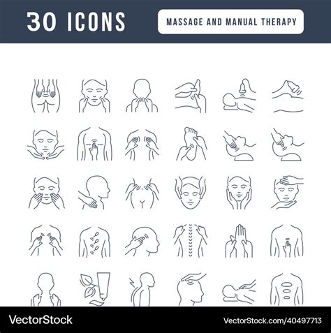 Set Of Linear Icons Of Massage And Manual Therapy Vector Image