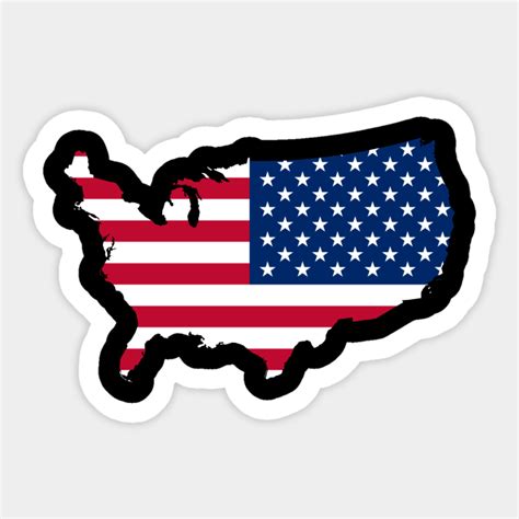 Usa Maps Flag Usa Flag Sticker Teepublic