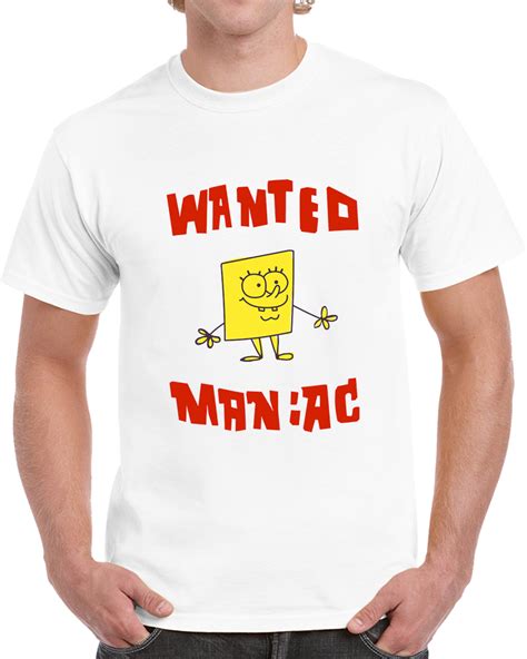 Spongebob Squarepants Classic Wanted Maniac T Shirt
