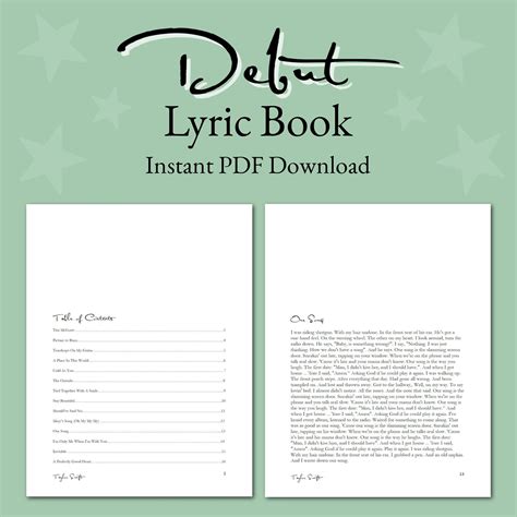 Taylor Swift Debut Lyric Book Printable Pdf Taylor Swift Lyrics Taylor