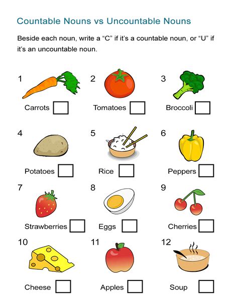A An Some Countable Uncountable Nouns Worksheet Countable Uncountable