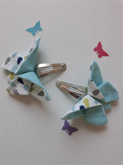 Hair Clips Butterfly Origami Etsy Origami Butterfly Butterfly
