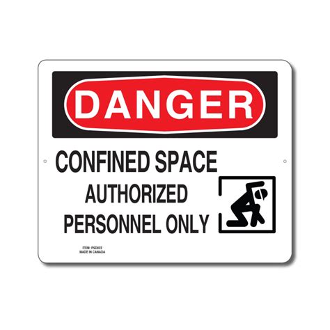 Confined Space Authorized Personnel Only Danger Sign