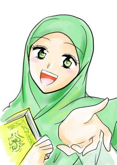Kartun Muslimah Cantik Gambar Animasi Anak Perempuan Berhijab Gambar