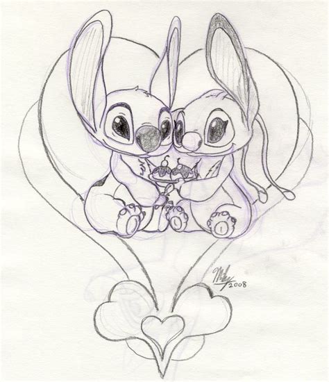 Angel and Stitch | Stitch and angel, Lilo and stitch drawings, Angel