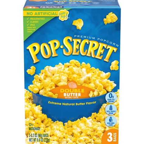 Pop Secret Microwave Popcorn Double Butter Flavor 32 Oz Sharing Bags