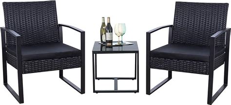 Flamaker 3 Pieces Patio Set Outdoor Wicker Patio Furniture Sets Modern