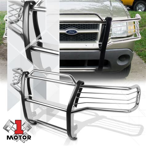Chrome 15 Stainless Steel Grillebrushheadlight Guard For 01 05 Ford