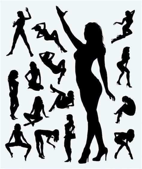 premium vector sexy girl in action silhouette