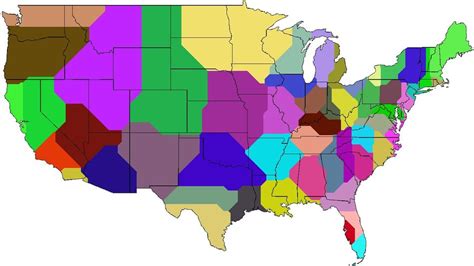 The United States Largest 53 Metro Areas Voronoi Diagram Taxicab