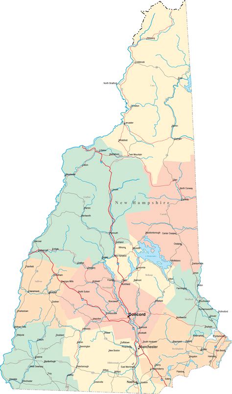 Nh Highway Map The Map Of United States