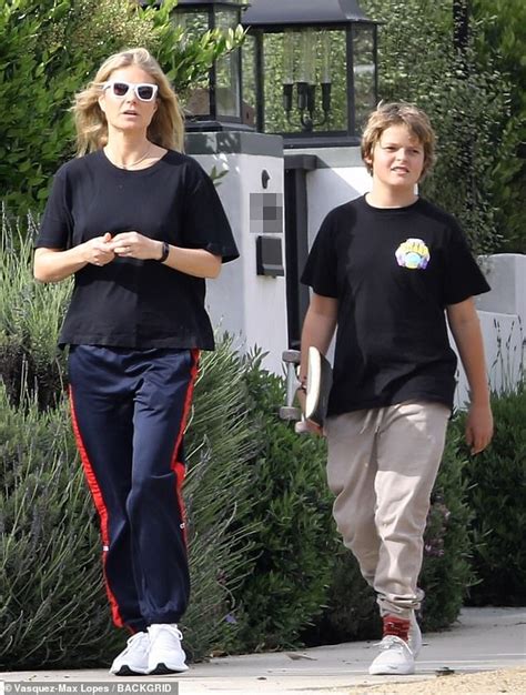 Gwyneth Paltrow Leaves Lockdown To Go For A Stroll With Son Moses Amid