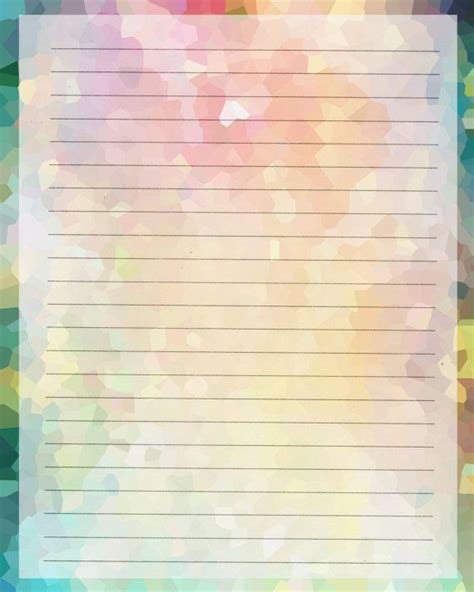 Printable Journal Page Instant Download Rainbow Digital Stationery