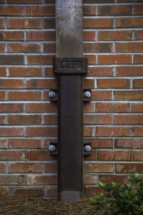 These solid cast brass downspout boots are designed to enhance the appearance of an underground drain tile connection. Downspoutboots, cast iron, building architecture detail ...
