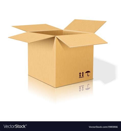 Open Realistic Cardboard Box Royalty Free Vector Image
