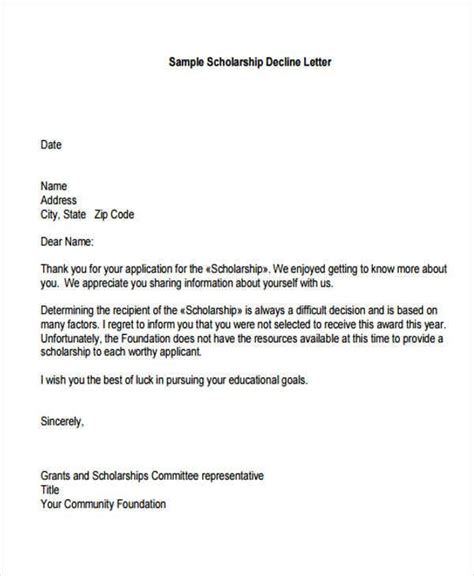 95 Pdf Letter To Decline School Acceptance Printable Docx Zip