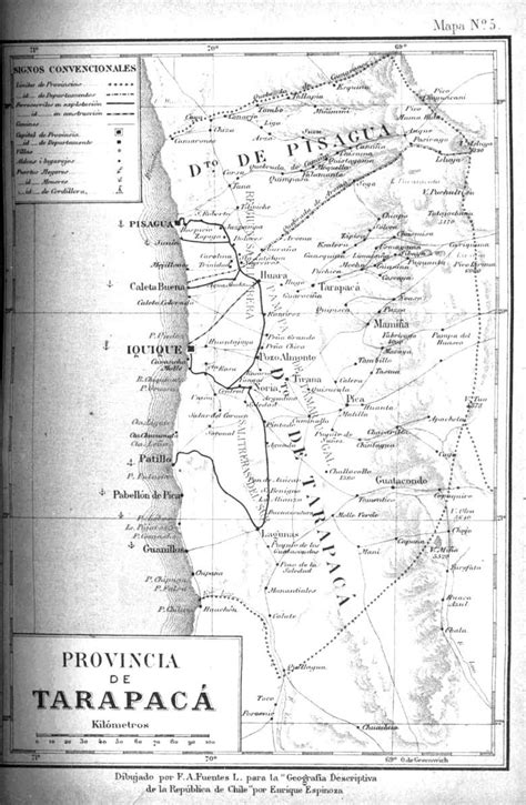 Mapa De La Provincia De Tarapacá 1885 Map Of The Province Of Tarapacá