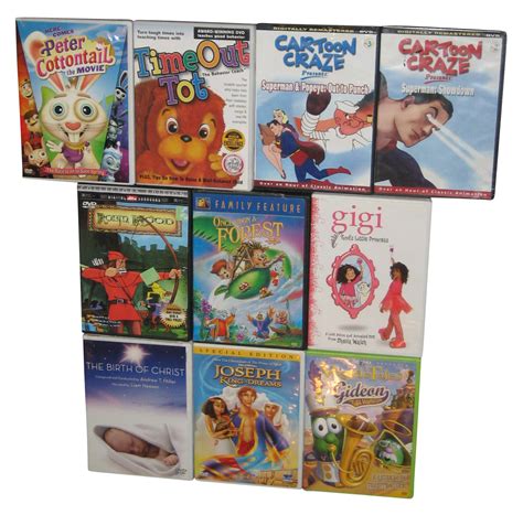 Kids Children Cartoons Movie Dvd Lot 10 Dvds Robin Hood Joseph