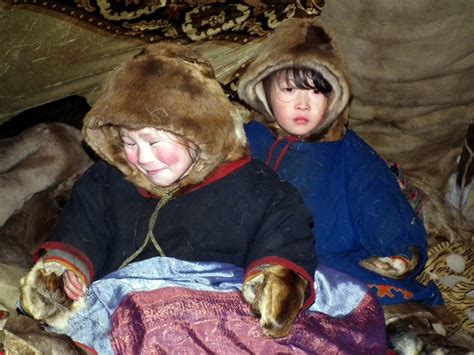 Nenets Children Inside A Chum With One Of The Scarves I Gave Them