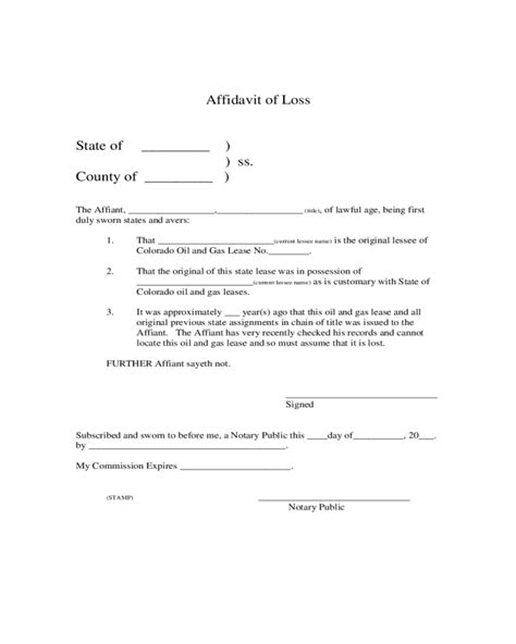 Affidavit Of Loss Fillable Printable Pdf And Forms Handypdf Porn The