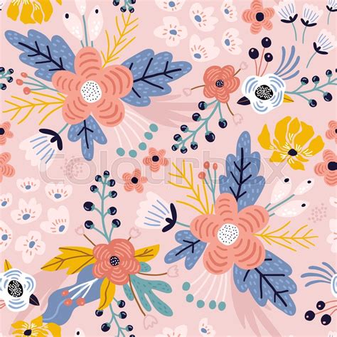 Seamless Floral Pattern Creative Stock Vector Colourbox