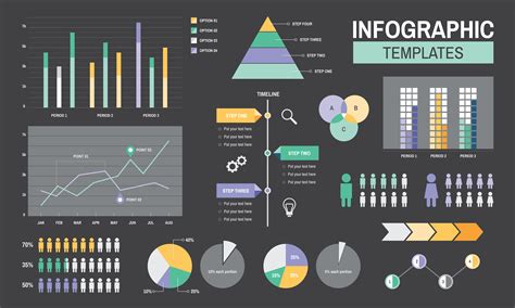 Infographic templates progress analysis charts graph illustration ...
