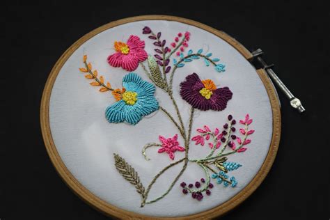 Hand Embroidery Lazy Daisy Bullion Stitch Watch This Video To Learn