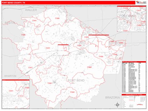 Fort Bend County Tx Zip Code Maps Red Line