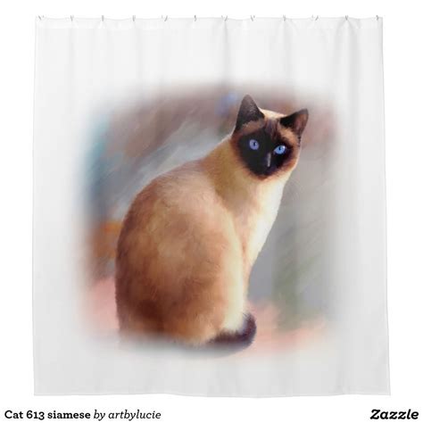 Cat 613 Siamese Shower Curtain Custom Shower Curtain