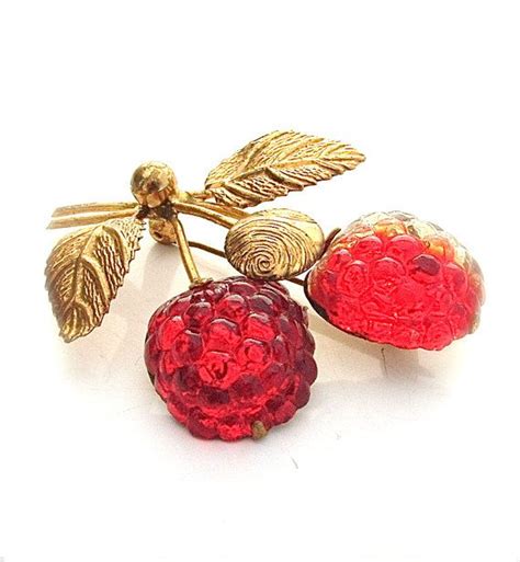 Glass Fruit Brooch Austria Jewelry Vintage Scrumptious Ombre Etsy