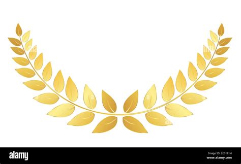 Golden Laurel Wreath Isolated On White Background Illustration Stock