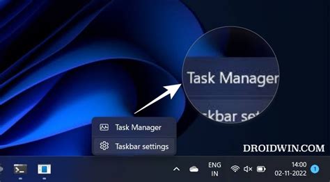 Enable Task Manager In Taskbar Context Menu In Windows 11
