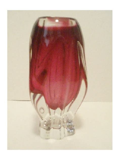 Red Murano Glass Tulip Vase Collectors Item Etsy